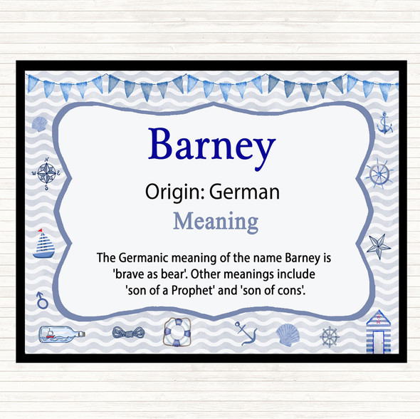 Barney Name Meaning Mouse Mat Pad Nautical