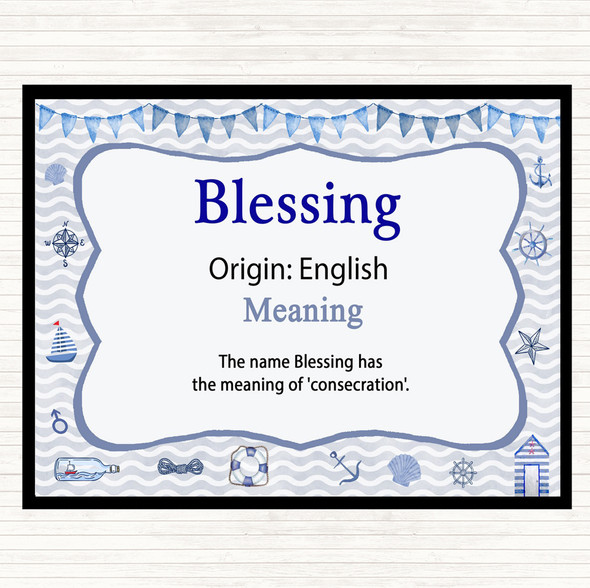 Blessing Name Meaning Mouse Mat Pad Nautical