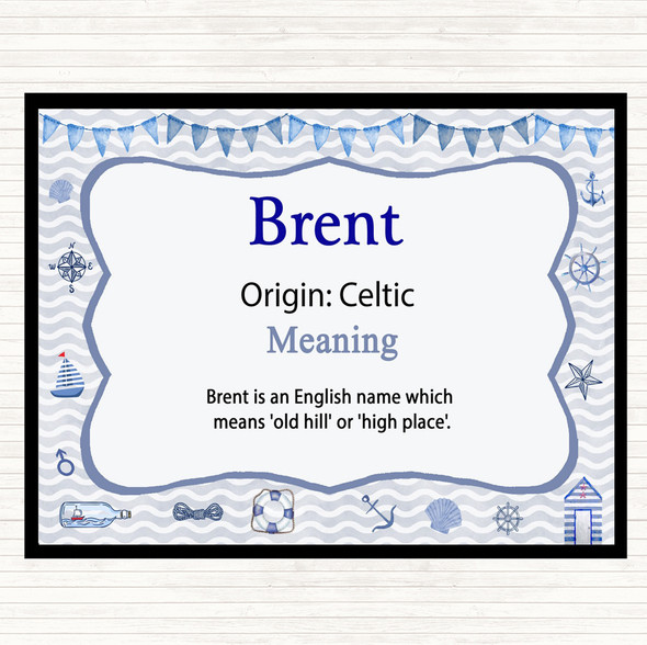 Brent Name Meaning Mouse Mat Pad Nautical