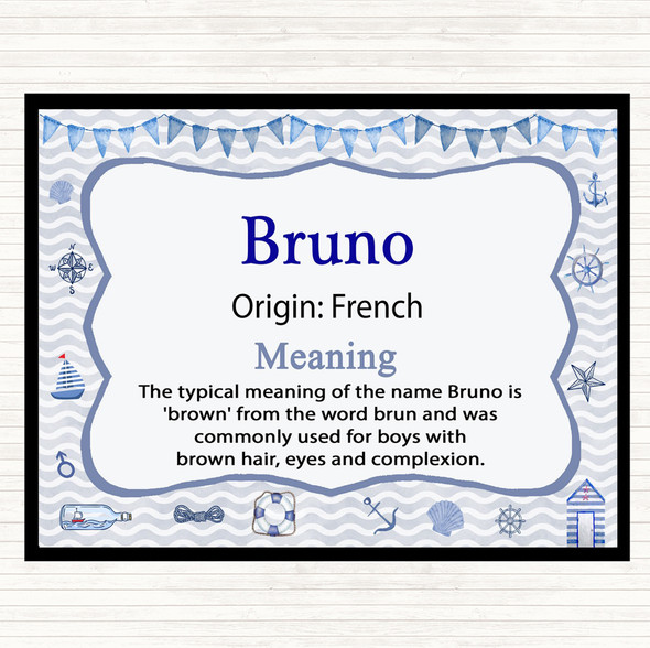 Bruno Name Meaning Mouse Mat Pad Nautical