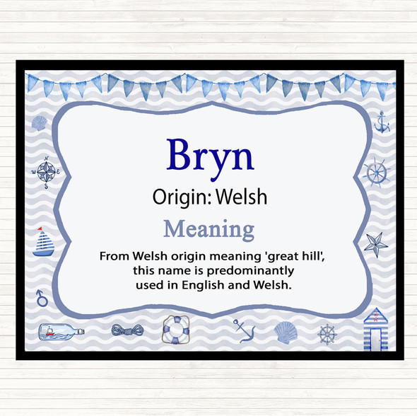 Bryn Name Meaning Mouse Mat Pad Nautical