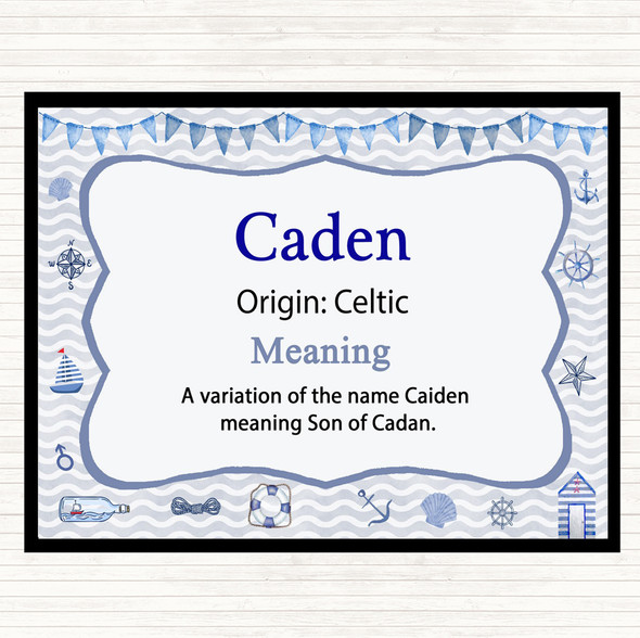 Caden Name Meaning Mouse Mat Pad Nautical