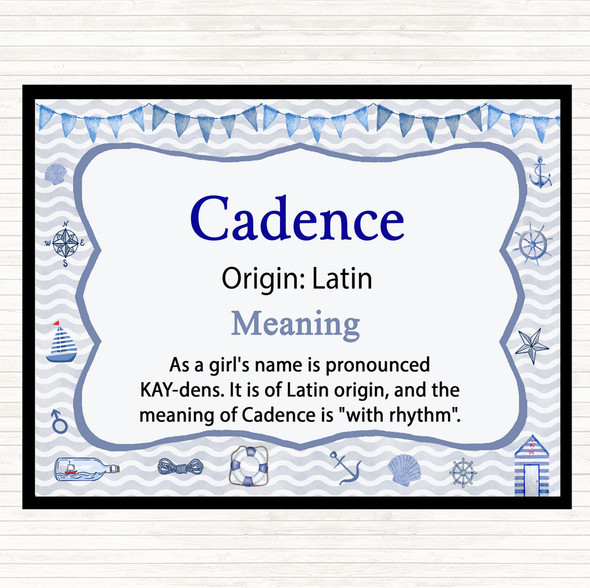 Cadence Name Meaning Mouse Mat Pad Nautical