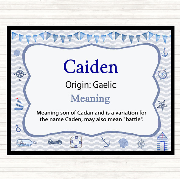 Caiden Name Meaning Mouse Mat Pad Nautical