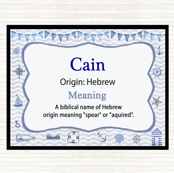 Cain Name Meaning Mouse Mat Pad Nautical