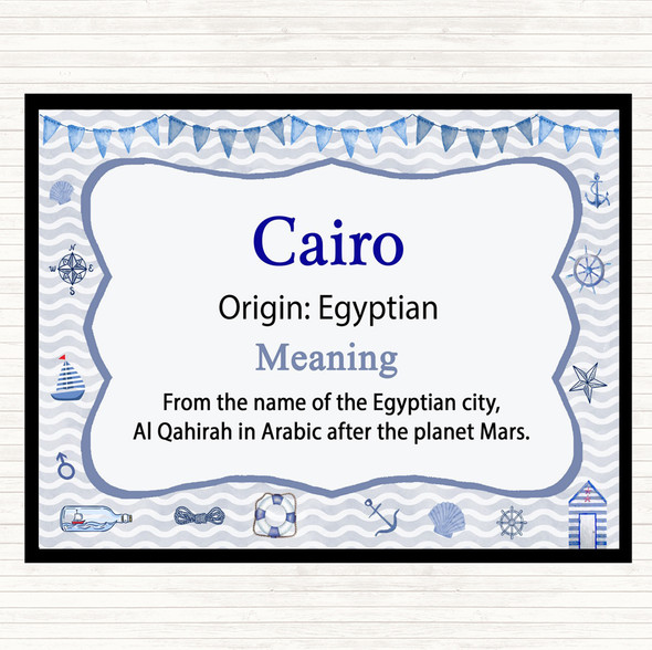 Cairo Name Meaning Mouse Mat Pad Nautical