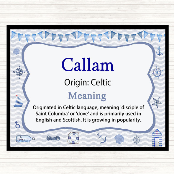 Callam Name Meaning Mouse Mat Pad Nautical