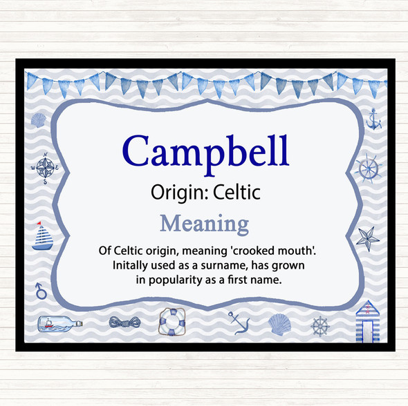 Campbell Name Meaning Mouse Mat Pad Nautical