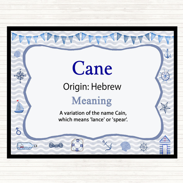 Cane Name Meaning Mouse Mat Pad Nautical