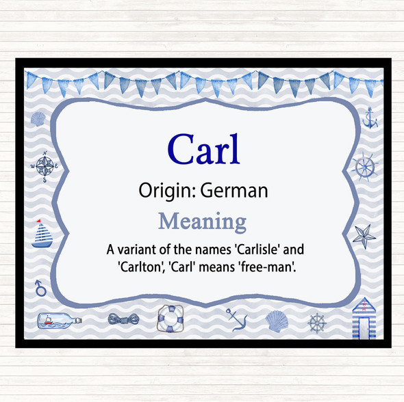 Carl Name Meaning Mouse Mat Pad Nautical