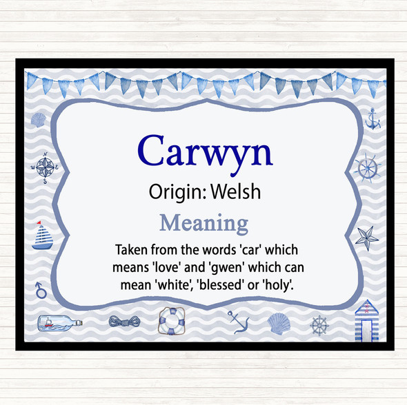Carwyn Name Meaning Mouse Mat Pad Nautical
