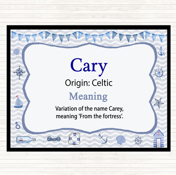 Cary Name Meaning Mouse Mat Pad Nautical