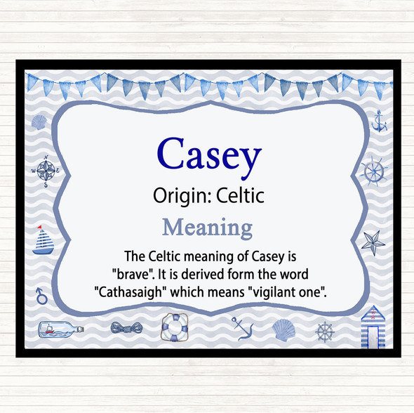 Casey Name Meaning Mouse Mat Pad Nautical