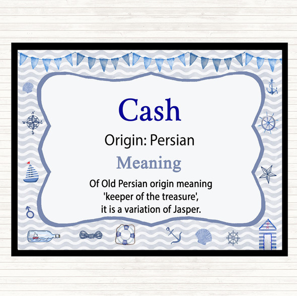 Cash Name Meaning Mouse Mat Pad Nautical