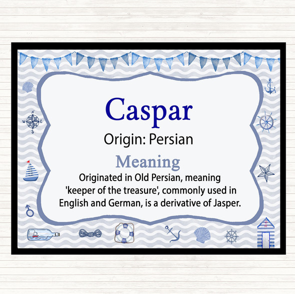 Caspar Name Meaning Mouse Mat Pad Nautical