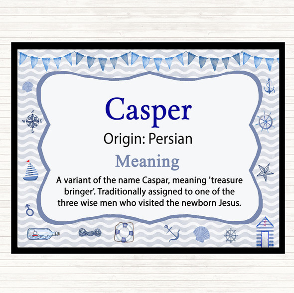 Casper Name Meaning Mouse Mat Pad Nautical
