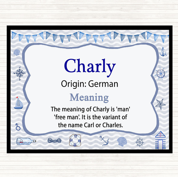 Charly Name Meaning Mouse Mat Pad Nautical