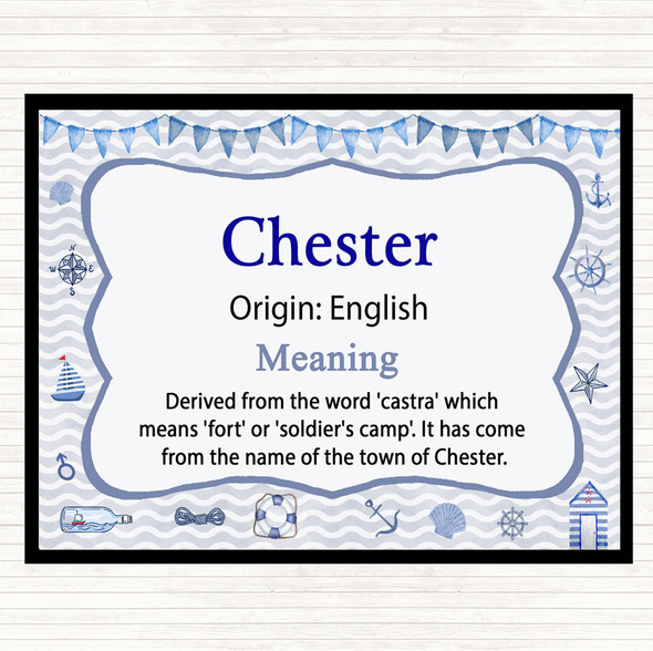 Chester Name Meaning Mouse Mat Pad Nautical