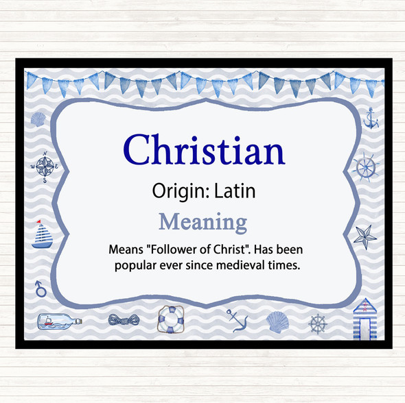 Christian Name Meaning Mouse Mat Pad Nautical