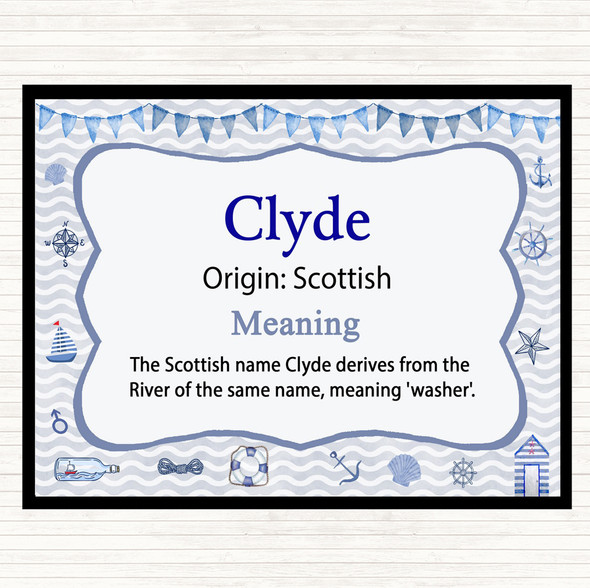 Clyde Name Meaning Mouse Mat Pad Nautical