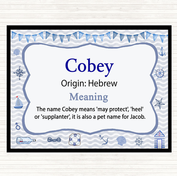 Cobey Name Meaning Mouse Mat Pad Nautical