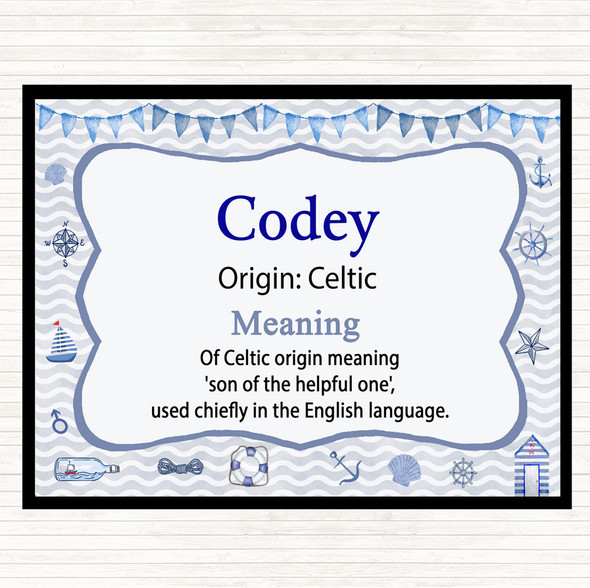 Codey Name Meaning Mouse Mat Pad Nautical