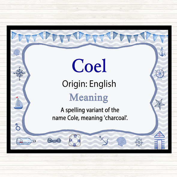 Coel Name Meaning Mouse Mat Pad Nautical