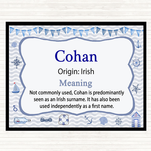 Cohan Name Meaning Mouse Mat Pad Nautical