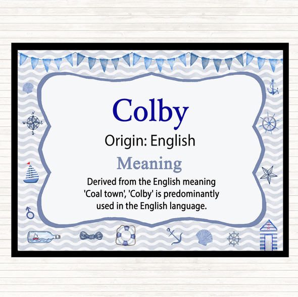 Colby Name Meaning Mouse Mat Pad Nautical