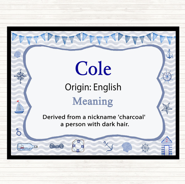 Cole Name Meaning Mouse Mat Pad Nautical