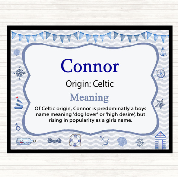 Connor Name Meaning Mouse Mat Pad Nautical