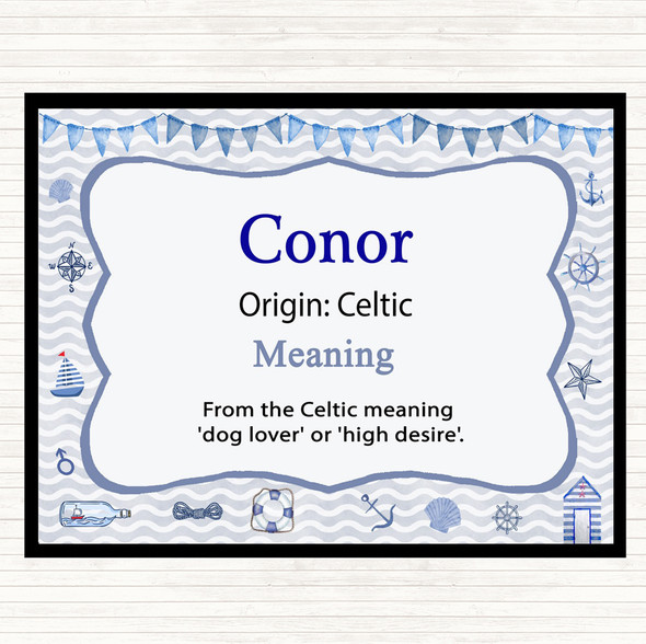 Conor Name Meaning Mouse Mat Pad Nautical