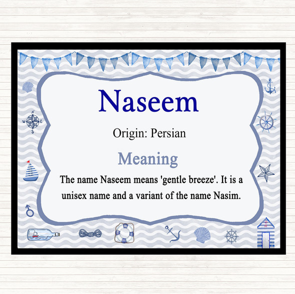 Naseem Name Meaning Mouse Mat Pad Nautical