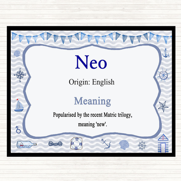 Neo Name Meaning Mouse Mat Pad Nautical