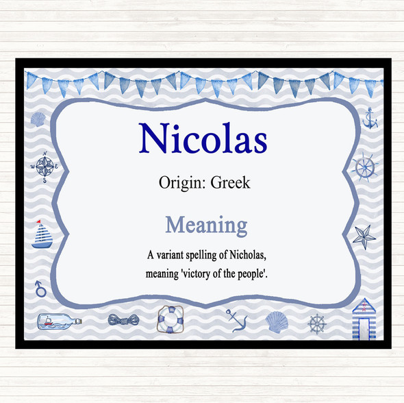 Nicolas Name Meaning Mouse Mat Pad Nautical