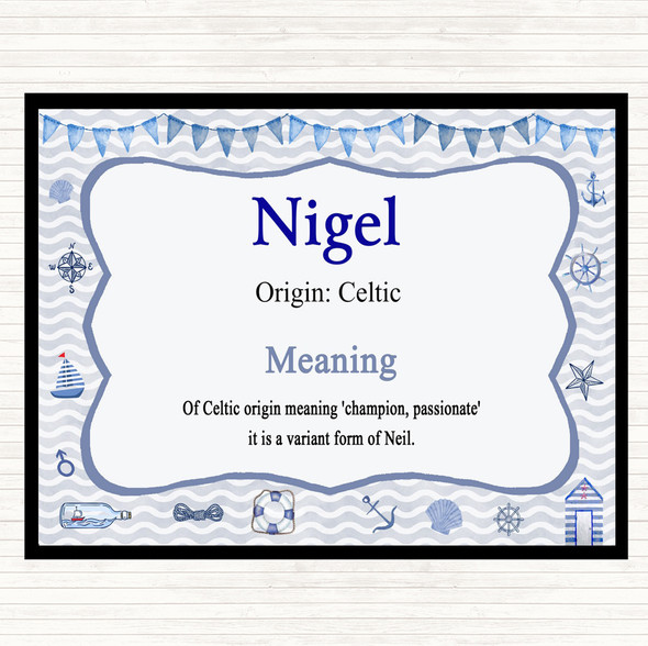 Nigel Name Meaning Mouse Mat Pad Nautical