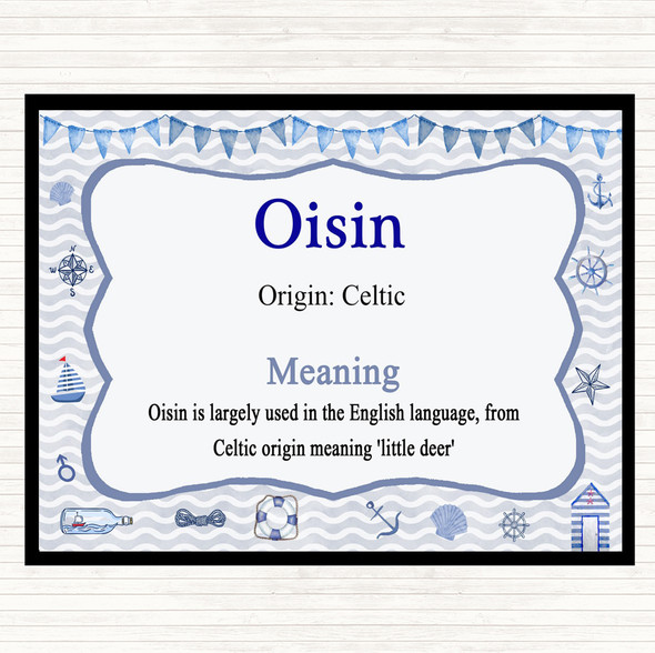 Oisin Name Meaning Mouse Mat Pad Nautical
