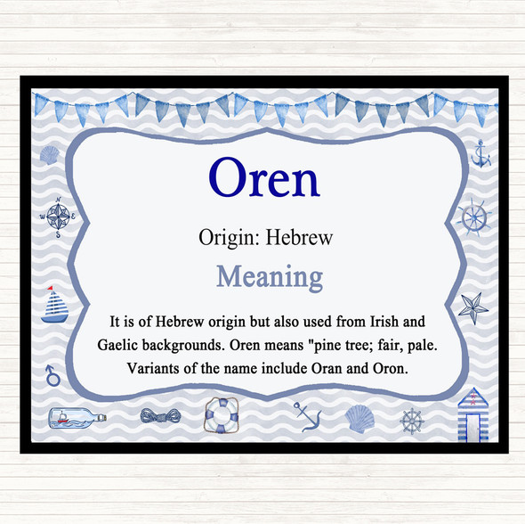 Oren Name Meaning Mouse Mat Pad Nautical