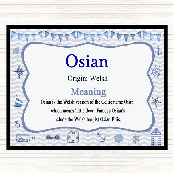 Osian Name Meaning Mouse Mat Pad Nautical