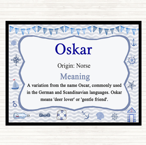 Oskar Name Meaning Mouse Mat Pad Nautical