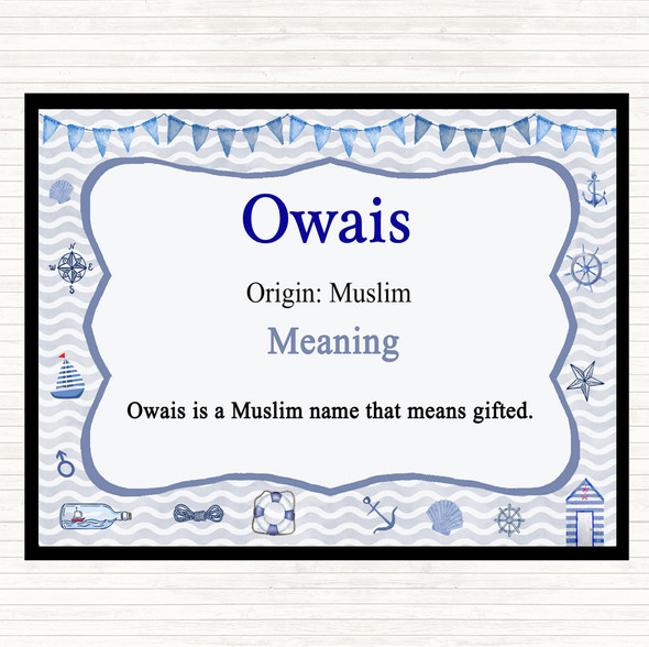 Owais Name Meaning Mouse Mat Pad Nautical