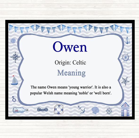 Owen Name Meaning Mouse Mat Pad Nautical