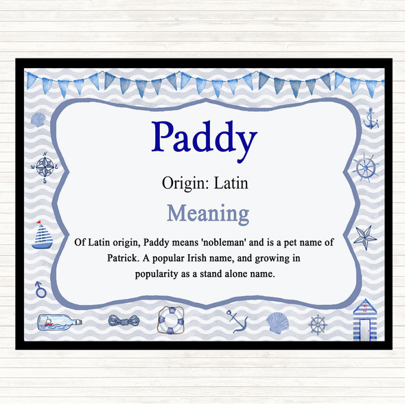 Paddy Name Meaning Mouse Mat Pad Nautical