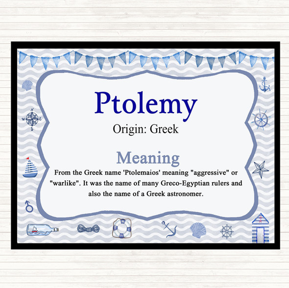 Ptolemy Name Meaning Mouse Mat Pad Nautical