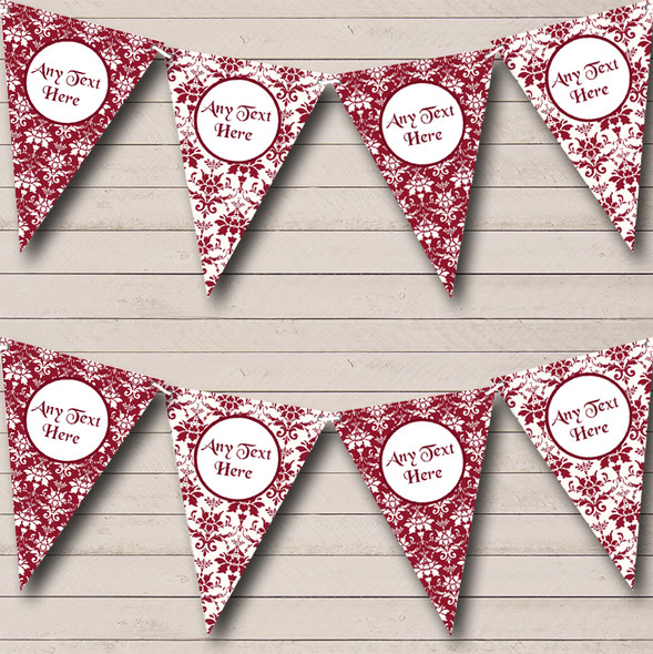 Elegant Red & White Personalised Christmas Decoration Bunting