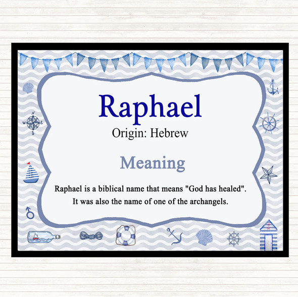 Raphael Name Meaning Mouse Mat Pad Nautical