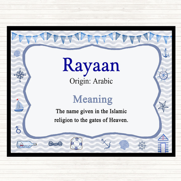 Rayaan Name Meaning Mouse Mat Pad Nautical