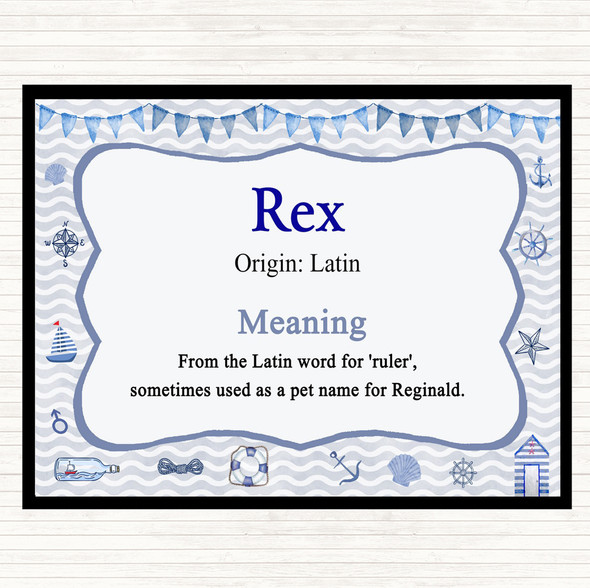 Rex Name Meaning Mouse Mat Pad Nautical