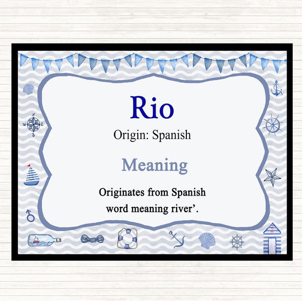 Rio Name Meaning Mouse Mat Pad Nautical