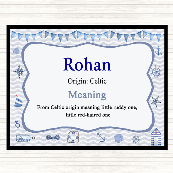 Rohan Name Meaning Mouse Mat Pad Nautical